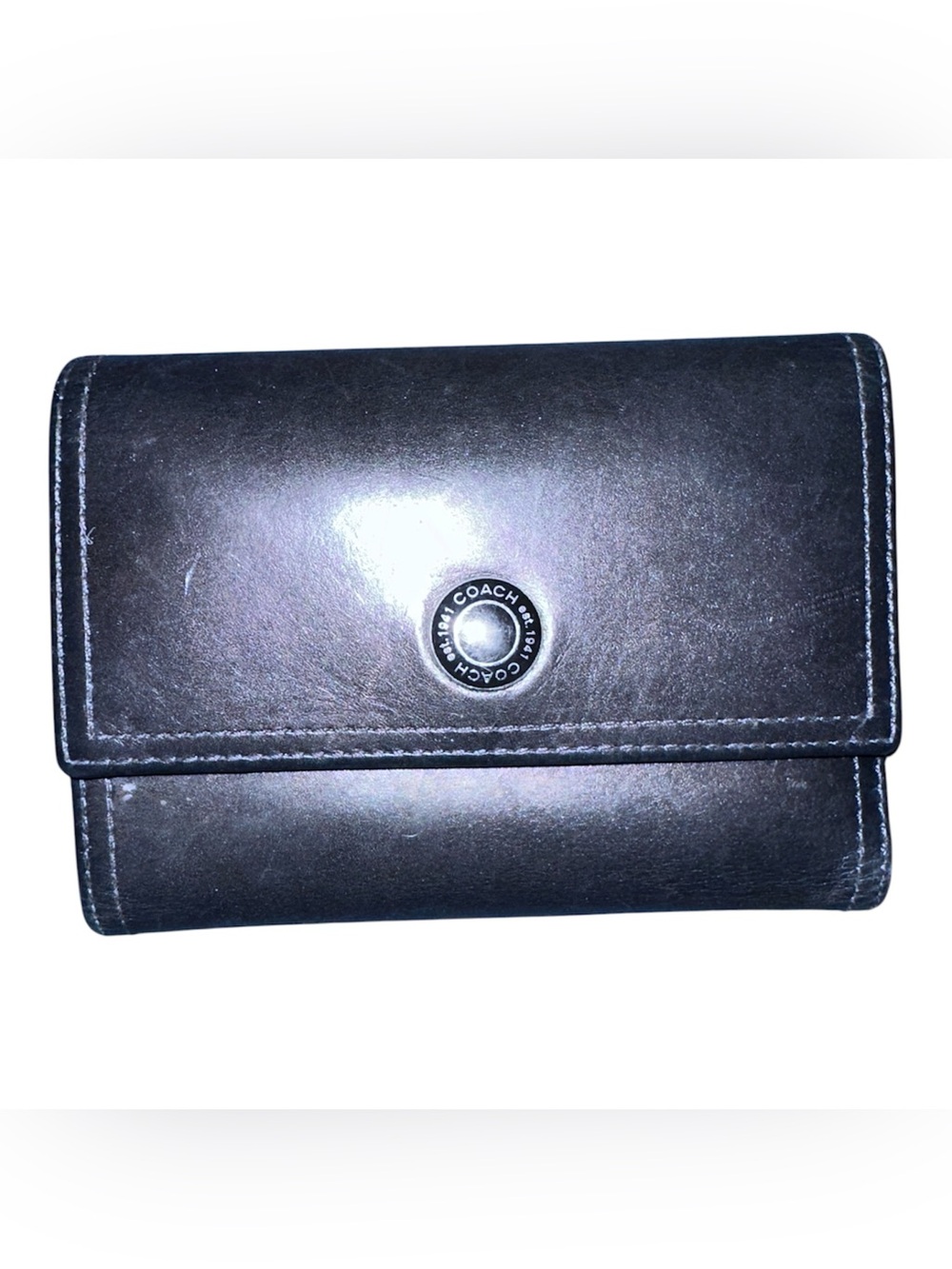 Coach Black Leather Snap Wallet